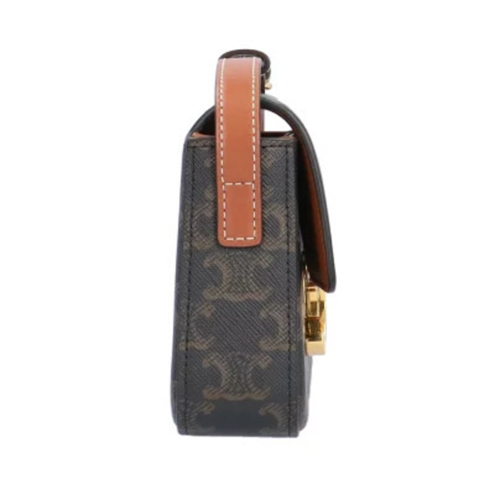 Celine Claude Triomphe Shoulder Bag Canvas Black - Picture 4 of 6
